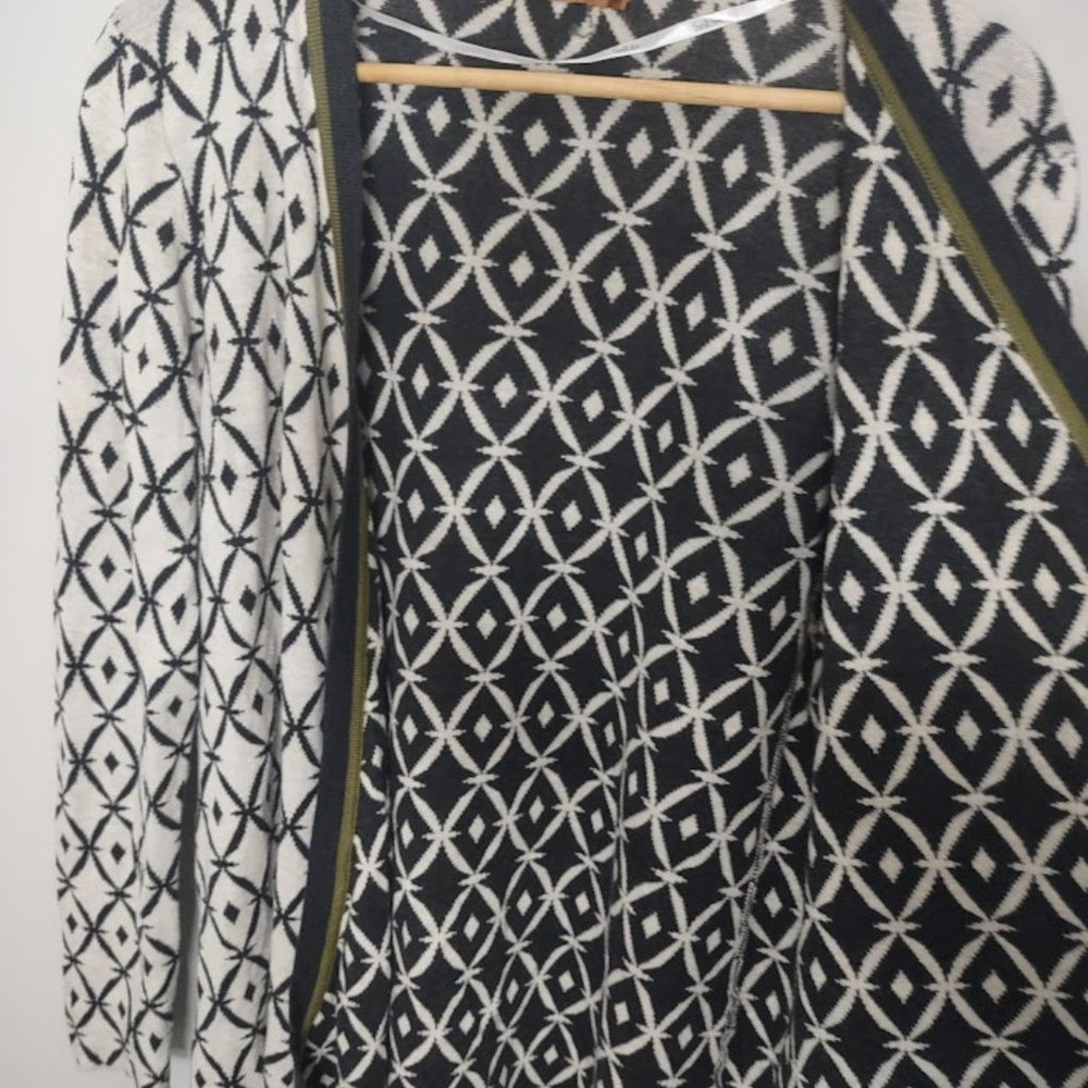 Belldini Open Front Abstract Drapey Cardigan Swea… - image 5